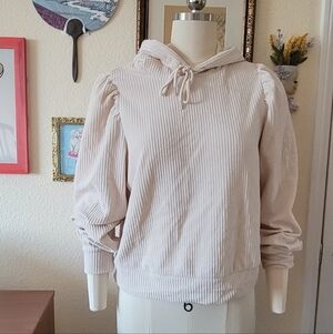 & Other Stories Cream Puff Shoulder Velour Hoodie